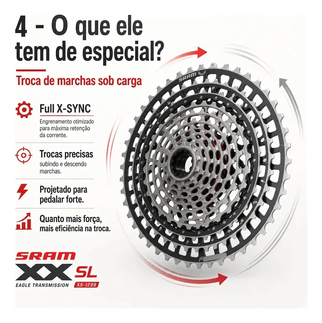 CASSETE SRAM XS-1299 XX SL T-TYPE EAGLE 10-52 12V XD