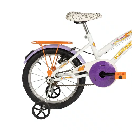 BICICLETA INFANTIL VERDEN LOLLA BRANCO E ROXO  ARO 16