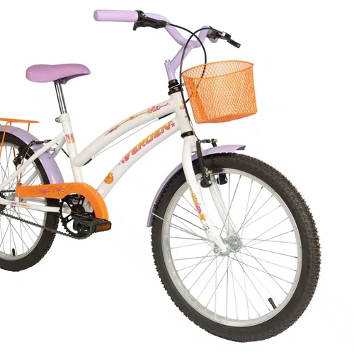 BICICLETA INFANTIL VERDEN LOLLA BRANCO E ROXO ARO 20