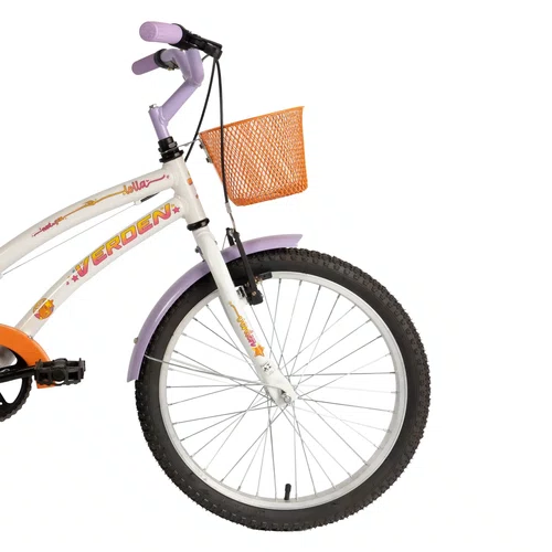 BICICLETA INFANTIL VERDEN LOLLA BRANCO E ROXO ARO 20