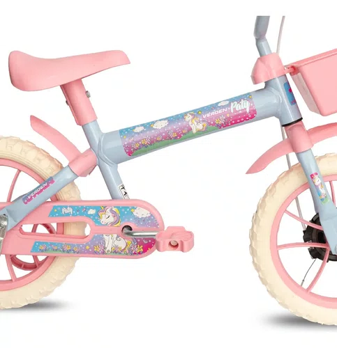 BICICLETA INFANTIL VERDEN PATY ARO 12 AZUL BEBÊ E ROSA