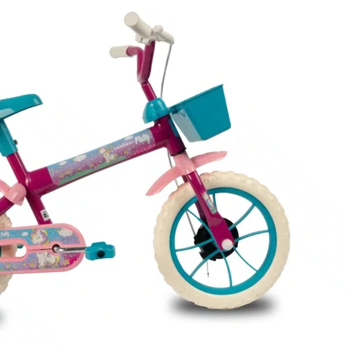 BICICLETA INFANTIL VERDEN PATY ARO 12 PINK E TURQUESA