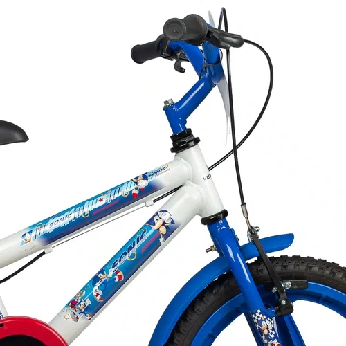 BICICLETA INFANTIL VERDEN SONIC BRANCO E AZUL  ARO 16