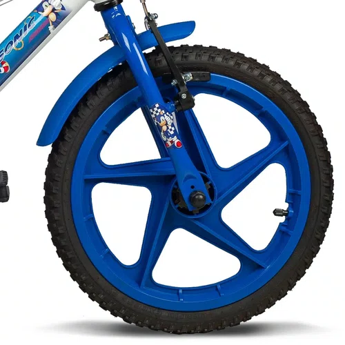 BICICLETA INFANTIL VERDEN SONIC BRANCO E AZUL  ARO 16
