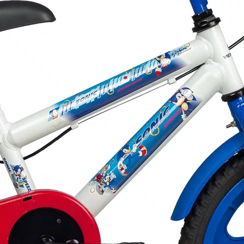 BICICLETA INFANTIL VERDEN SONIC BRANCO E AZUL  ARO 16