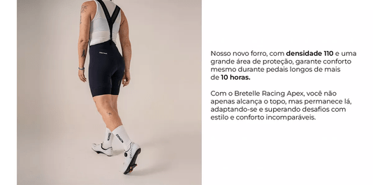 BRETELLE CICLISMO FEMININO NOMAD RACING APEX MARROM