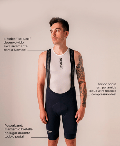 BRETELLE CICLISMO MASCULINO NOMAD RACING APEX AZUL