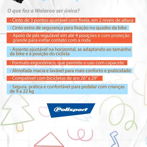 CADEIRINHA POLISPORT WALLAROO FF CINZA E LARANJA