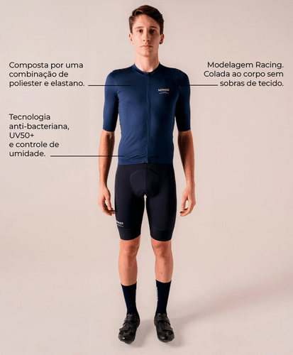 CAMISA DE CICLISMO NOMAD RACING APEX AZUL MASCULINA