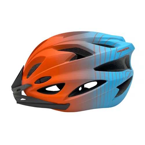 CAPACETE DE CICLISMO RAD7 LARANJA E AZUL COM LED