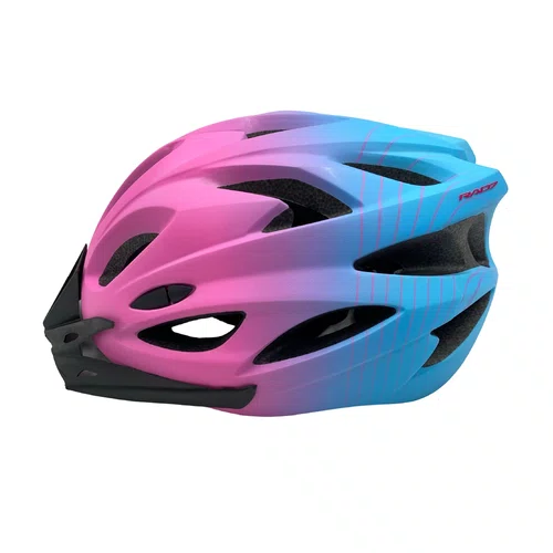CAPACETE DE CICLISMO RAD7 ROSA E AZUL COM LED
