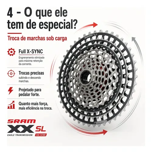 CASSETE SRAM XS-1299 XX SL T-TYPE EAGLE 10-52 12V XD