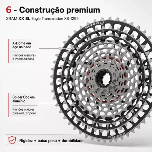 CASSETE SRAM XS-1299 XX SL T-TYPE EAGLE 10-52 12V XD