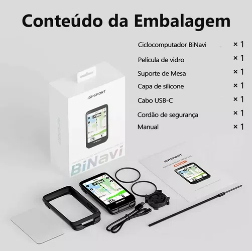 CICLOCOMPUTADOR COM GPS IGPSPORT BINAVI TOUCH SCREEN
