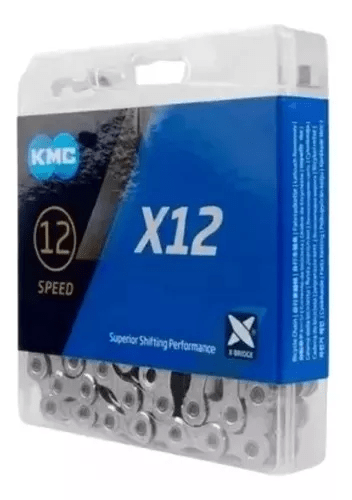 CORRENTE BICICLETA KMC X12 PRATA 12 VELOCIDADES 126 ELOS