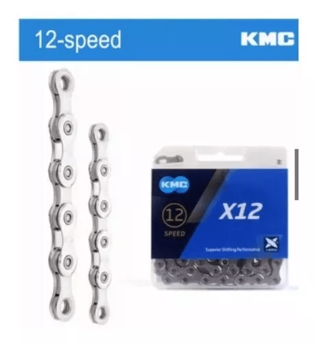 CORRENTE BICICLETA KMC X12 PRATA 12 VELOCIDADES 126 ELOS
