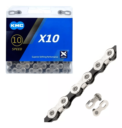 CORRENTE KMC X10 116 ELOS PRATA/PRETO