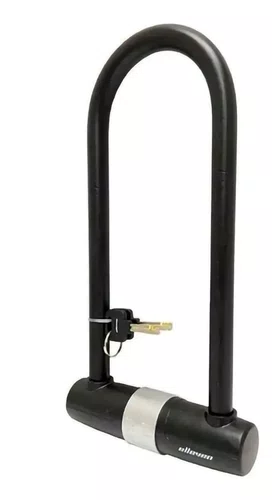 ELLEVEN CADEADO U BIKE AÇO 32CM X 17CM TRAVA CHAVE PRETO