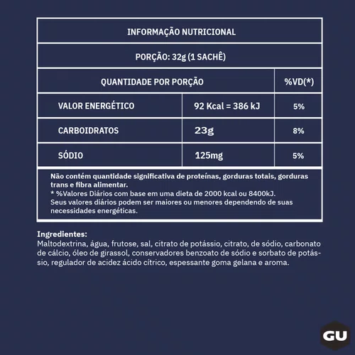 GEL ENERGÉTICO GU CARAMELO SACHÊ 32G