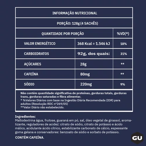 GEL ENERGÉTICO GU TRIBERRY COM CAFEÍNA SACHÊ 32G