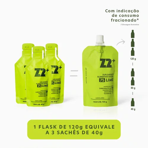 GEL ENERGÉTICO Z2 LIME FLASK 120G 75G CARBOIDRATOS