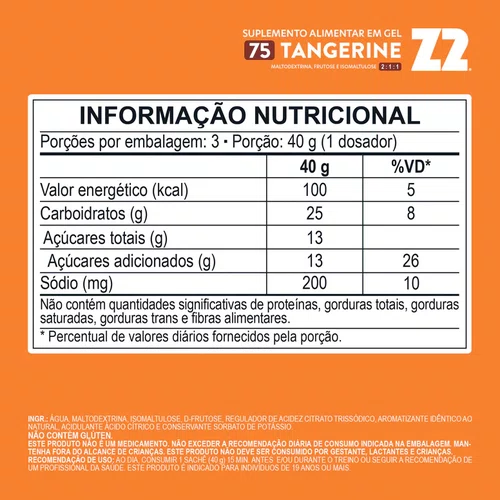 GEL ENERGÉTICO Z2 TANGERINE FLASK 120G 75 CARBS