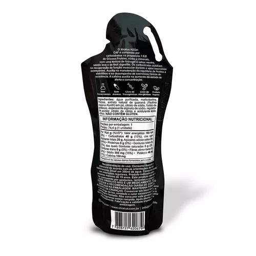 GEL NUTRICIONAL XTRATUS H2GEL 75G CAF CARBOIDRATO GUARANÁ