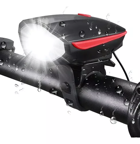 LANTERNA FAROL LED BIKE COM BUZINA RECARREGÁVEL USB SEISA