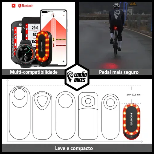 LANTERNA TRASEIRA COM RADAR INTELIGENTE IGPSPORT SR MINI