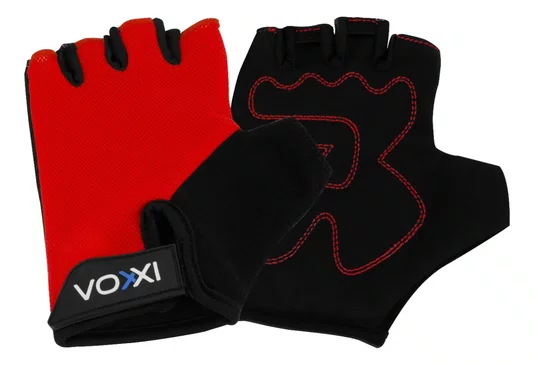 LUVA MEIO DEDO VOXXI COM POLEGAR ACOLCHOADO VERMELHO