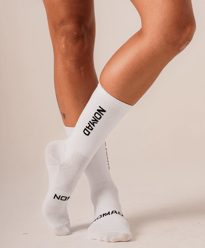 MEIA CICLISMO NOMAD RACING APEX COMPRESSÃO BRANCO