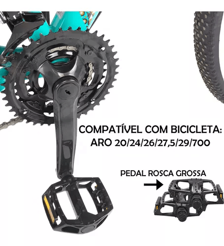 PEDAL PLATAFORMA BIKE MTB ALUMINIO 9/16 F.STYLE ROSCA GROSSA