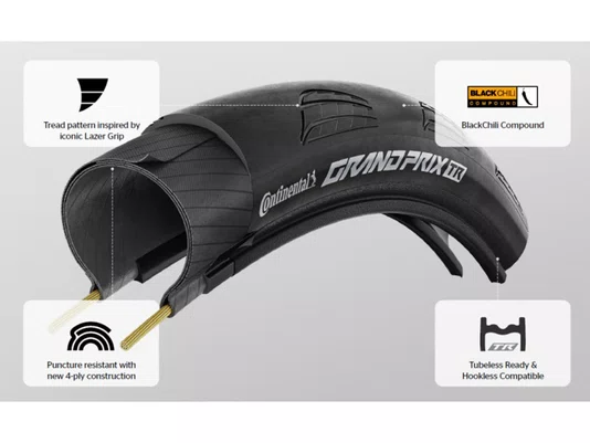 PNEU CONTINENTAL GRAND PRIX TR 700X30 PRETO BIKE SPEED ROAD