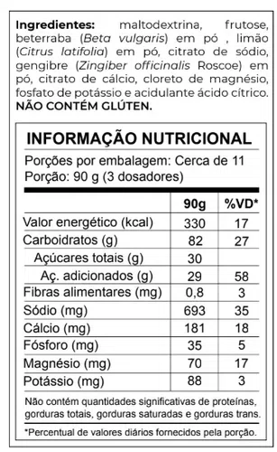 PRÉ E INTRATREINO NITRATO 800 BETERRABA LIMÃO E GENGIBRE 1KG