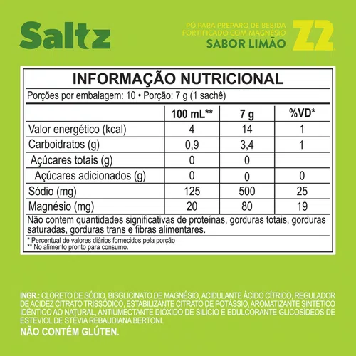 REPOSITOR ELETROLÍTICO Z2 SALTZ 500 LIMÃO SACHÊ 7G