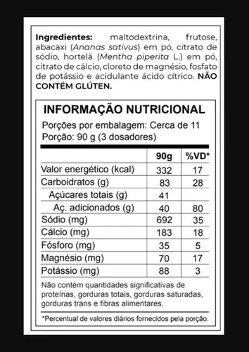 SACHÊ 90G INTRATREINO EM PÓ XTRATUS ABACAXI E HORTELÃ