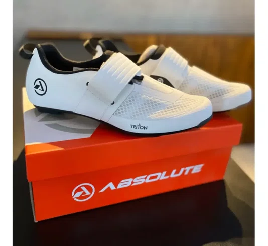 SAPATILHA ABSOLUTE TRIATHLON TRITON BRANCO CICLISMO SPEED