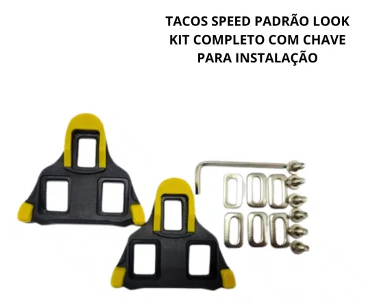 TAQUINHO SAPATILHA SPEED TACO AMARELO KEO P/ PEDAL LOOK ROAD