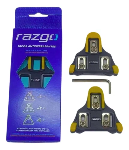 TAQUINHO SAPATILHA SPEED TACO AMARELO KEO P/ PEDAL LOOK ROAD