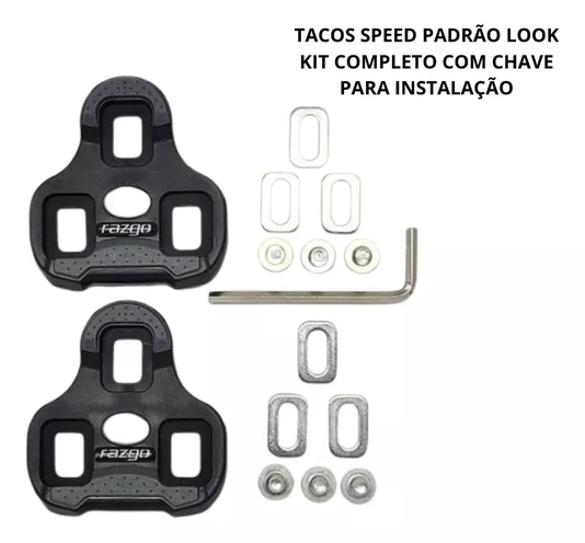 TAQUINHO SAPATILHA SPEED TACO PRETO KEO P/ PEDAL LOOK ROAD