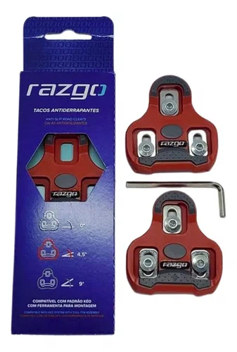 TAQUINHO SAPATILHA SPEED TACO VERMELHO KEO P PEDAL LOOK ROAD