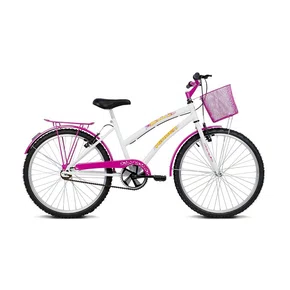BICICLETA INFANTIL VERDEN BREEZE BRANCO E ROSA ARO 24