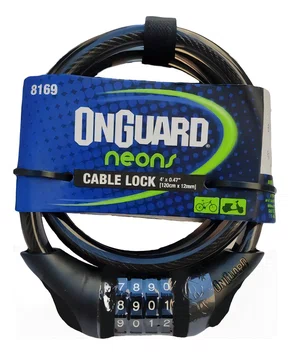 CADEADO ONGUARD SEGREDO NEON 8169 PRETO BIKE BICICLETA MOTO