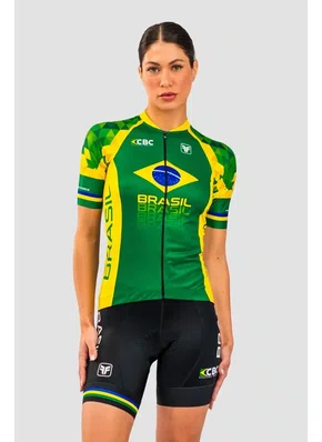 CAMISA CICLISMO FEMININA AERO BRASIL EXCLUSIVA COPA MUNDO