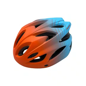 CAPACETE DE CICLISMO RAD7 LARANJA E AZUL COM LED