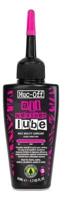 LUBRIFICANTE ÓLEO BIKE MUC-OFF ALL WEATHER 50ML ÚMIDO SECO