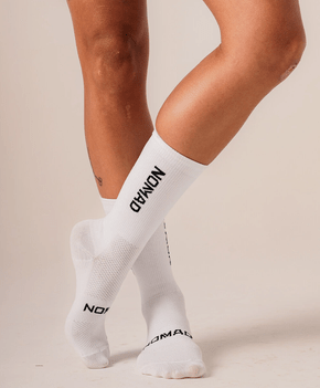 MEIA CICLISMO NOMAD RACING APEX COMPRESSÃO BRANCO