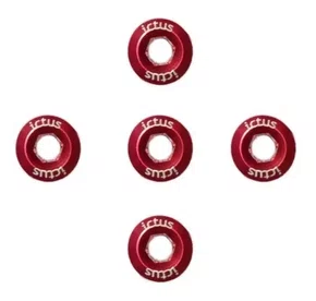 PARAFUSO DE COROA ICTUS KIT 5 UN PEDIVELA SPEED MTB VERMELHO