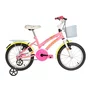 BICICLETA INFANTIL VERDEN LOLLA ROSA E AMARELO  ARO 16