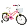 BICICLETA INFANTIL VERDEN LOLLA ROSA E AMARELO  ARO 16